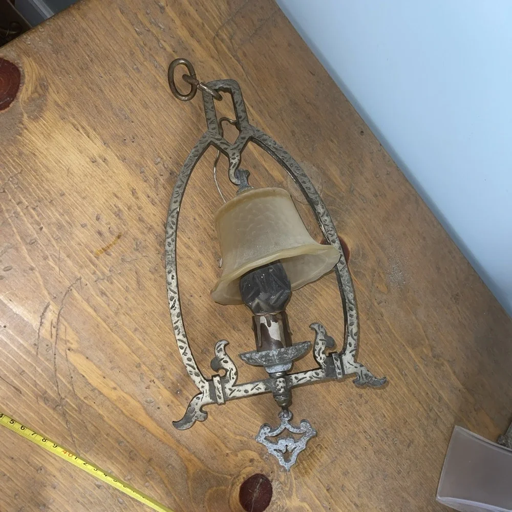 Vintage Spanish Revival/Gothic‎ Wrought Iron Pendant Light Fixture